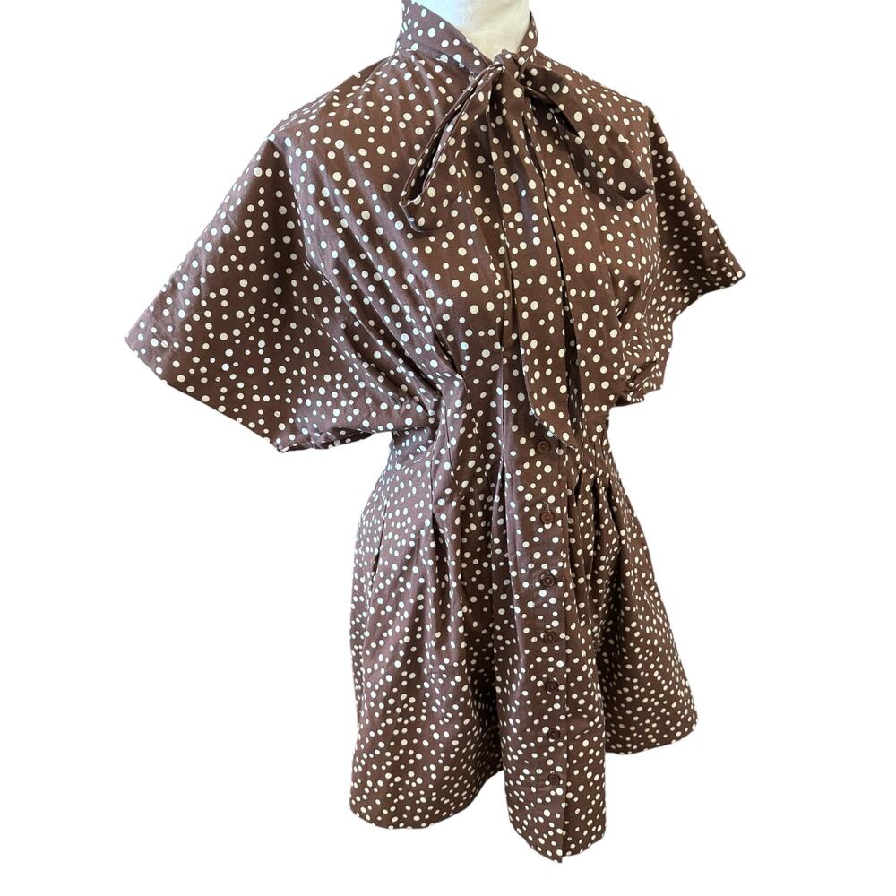 Anthropologie Exquise  The Tobie Tie Polka Dat Mini Dress XS